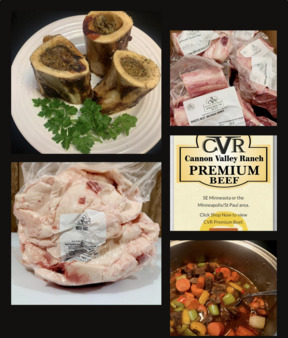 Minnesota farm-direct soup bones and marrow bones from locally raised animals