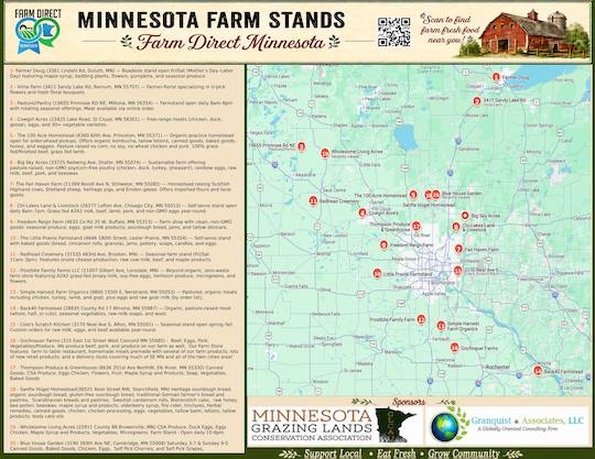 Minnesota Farm Stands map created by Farm Direct Minnesota